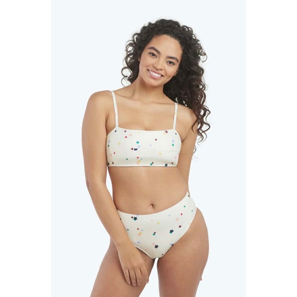 Summersalt Womens White Multicolor Star Print High Waisted Bikini Set Size 12